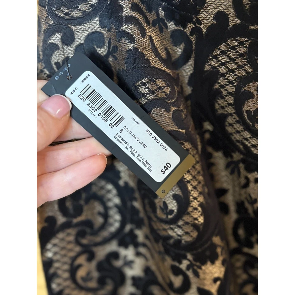 Worthington женщин золото и черный парчи юбка размер 6 новый - Изображение 3 из 3