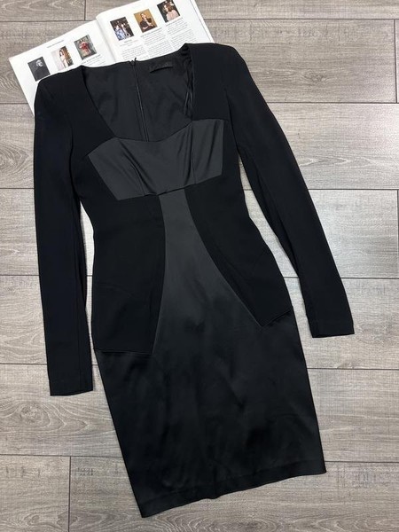 Women Pinko Dress Black Satin 36