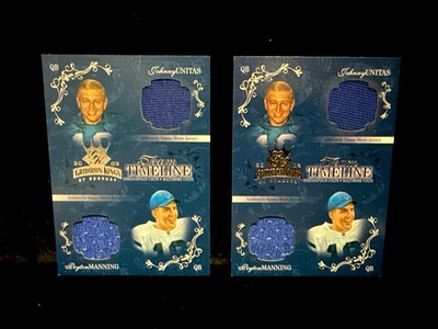 2003 Gridiron Kings Jersey # Match Set 18/100 19/100 Unitas Peyton Manning Fm