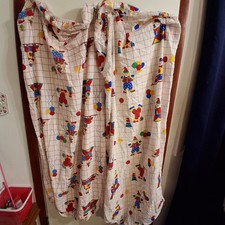 Vintage 80s Rainbow Circus Clown Baby Crib Fitted Sheets EUC Lot Of 2