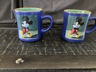 Mickey Mouse Coffee Mugs (2) Blue & Green With Yellow Trim — photo 2