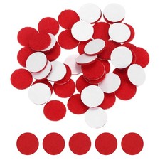 50Pcs Adhesive Felt Circles 3/8" Round Non-Woven Felt Stickers Red