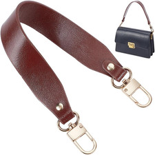 Genuine Leather Purse Strap, 14.5" Short Bag Strap Replacement Cowhide Bag Handl