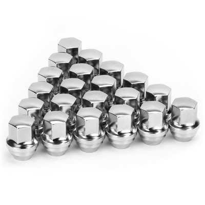 SUCOSO 20pcs M14x1.5 Lug Nuts Chrome, OEM Factory Style 7/8'' M14x1.5, Silver 