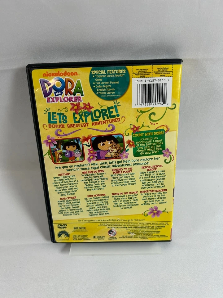 Dora the Explorer Let's Explore DVD 2010 Nickelodeon Children's TV - Image 2 of 2