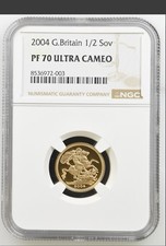 2004 Half Sovereign Gold Proof Coin – NGC PF70 Ultra Cameo – Perfect Grade