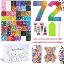 53000Pcs 3mm 72 Colors Jelly Flatback Rhinestones Bedazzling Kit