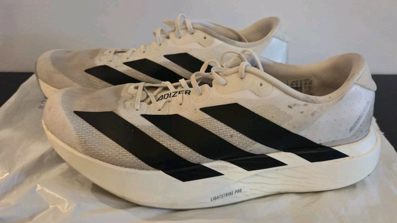 Adidas Evo SL bianche US uomo 13 5 usate 99 miglia vedi nota circa taglia