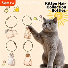 6PC Cat hair storage box pendant cat hair storage capsule keychain commemorative