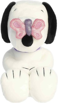 New Officially Licensed Adorable Aurora Pink Butterfly Peanuts Snoopy Plush, 11''