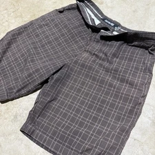 VTG Billabong Board Shorts Men Sz 36 Black Gray Plaid 90s Y2K Skater 36M224TRUS