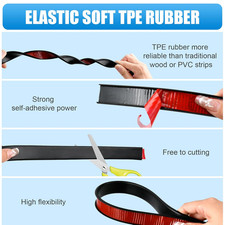 19.7Ft U Shape Banding, Fit 3/4inch Plywood Trim, Self-Adhesive TPE Edge Prot...