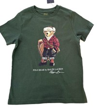 NWT, Boys POLO RALPH LAUREN Green Polo Bear T-Shirt. Size 6. Eu 116