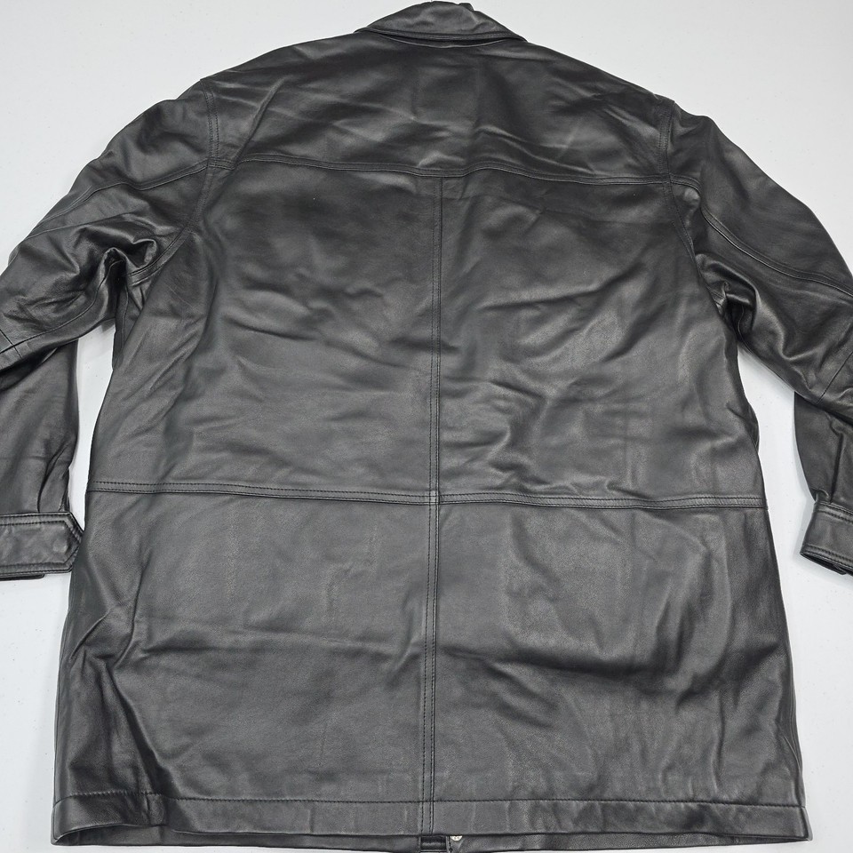 Vintage Jos A Bank Men XL Black Soft Leather Jacket Plaid/Quilted ...