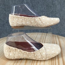 Korks Palmer Shoes Womens 6 M Ballet Flats Slip On Round Toe Embroidered Beige