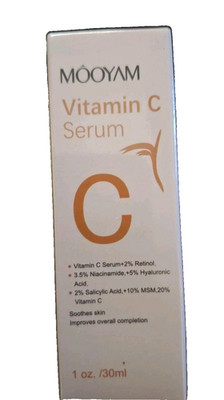 Mooyam Vitamin C Serum for Face and Eyes 1 oz Brightening Dark Spots Exp: 8/2026