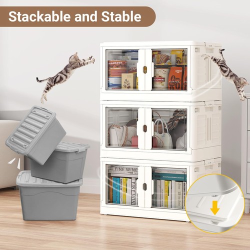 115Qt Stackable Storage Bin with Lid & Wheels, 1-Pack Large Plastic Collapsib... - Picture 7 of 8