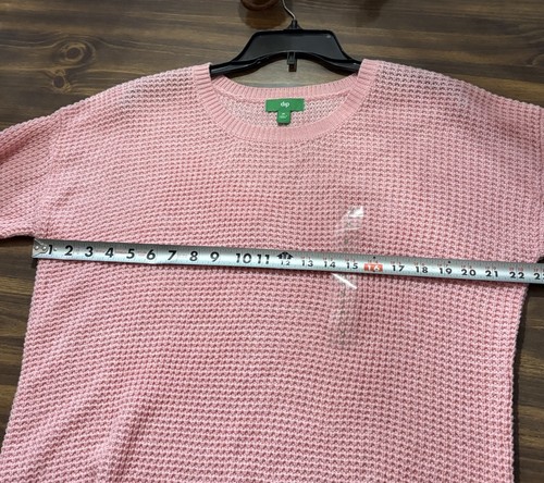 Pink Waffle Knit Sweater Oversized Medium By Dip Soft Girl Barbie NEW Coastal - Picture 5 of 13