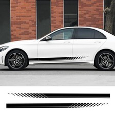 Car Sticker Side Stripes Vinyl Body Door Sport Racing Stylish Auto Decals 2pcs
