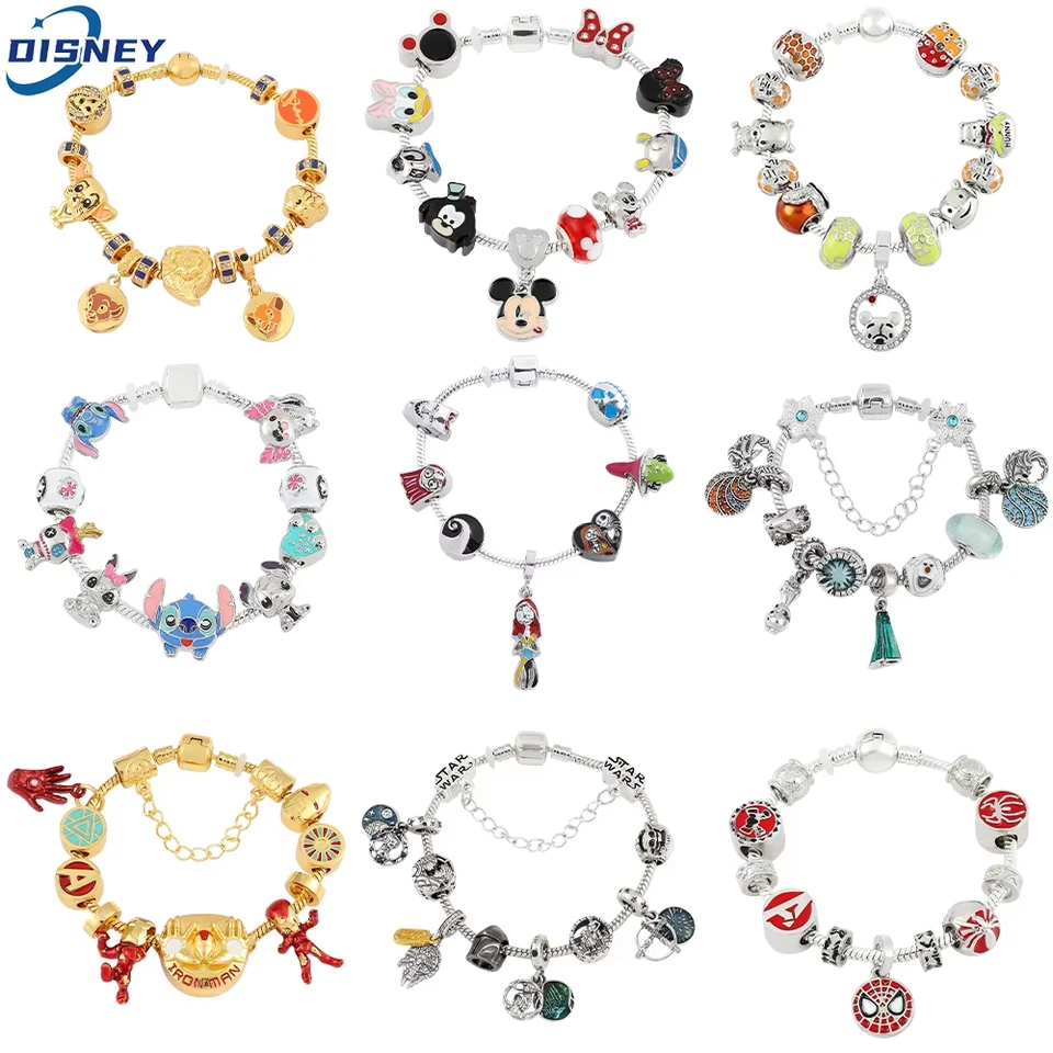 Dijes Cuentas de Cristal Pulsera Colgante Brazalete Star Wars Pulsera Mujer Joyería A Foto 2 de 4