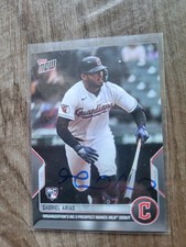 Gabriel Arias Signed 2022 Topps Now Baseball Card Cleveland Guardians 76