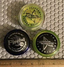 Lot Of 3 Yoyos Yomega High Performance Fireball Brain Saber Wing USA 1990  s