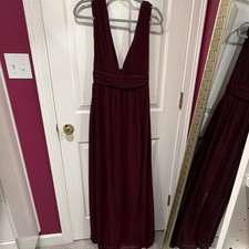Lulus Burgundy V-Neck Sleeveless Maxi Long Dr...