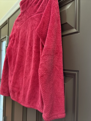Girls Xl 14 Patagonia pink Fuchsia fleece pullover 1/4 Snap - Picture 8 of 8