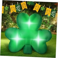 7ft St. Patrick's Day Inflatable with LED Light Giant Lucky Shamrocks Blow up