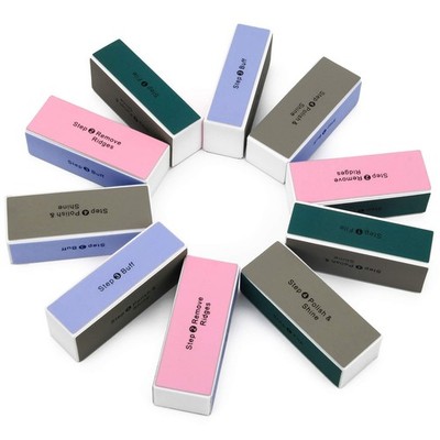 10PCS Nail Buffer Block, AHIER 4 Way 10 Count (Pack of 1), Ten Colors