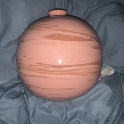 FLAVIA Montelupo Italy Vase Pottery Pink/Tan Glaze Round  Made in Italy