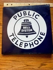 VTG  Bell Systems Public Telephone 2 Sided Porcelain Flange Sign 1920’s-1940’s
