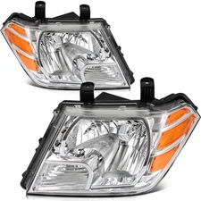 Headlamp Fits Nissan for Frontier 2009-2019 Chrome Headlights Assembly Set Pair