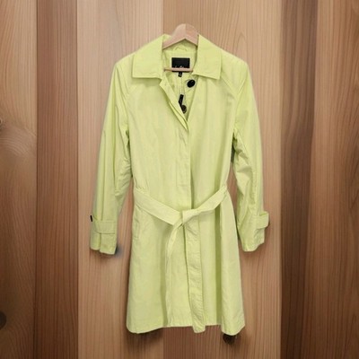 SAM EDELMAN Water Repellent Lime Green Trench Coat Spring Jacket Sz Medium 