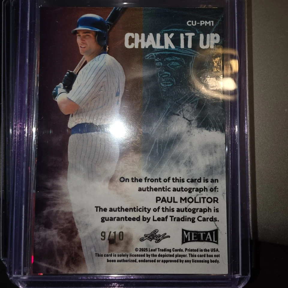 2025 LEAF METAL "CHALK IT UP" CRK ICE #CU-PM1 PAUL MOLITOR AUTO -MILWAUKEE - Image 4 of 4