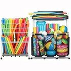 Yescom 270 Gal Pool Float Storage 2 Tiers w/ Towel Rack Rolling Toy Bins Combo — photo 1