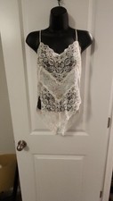 Vassarette Vintage Floral Lace Bodysuit Size Small