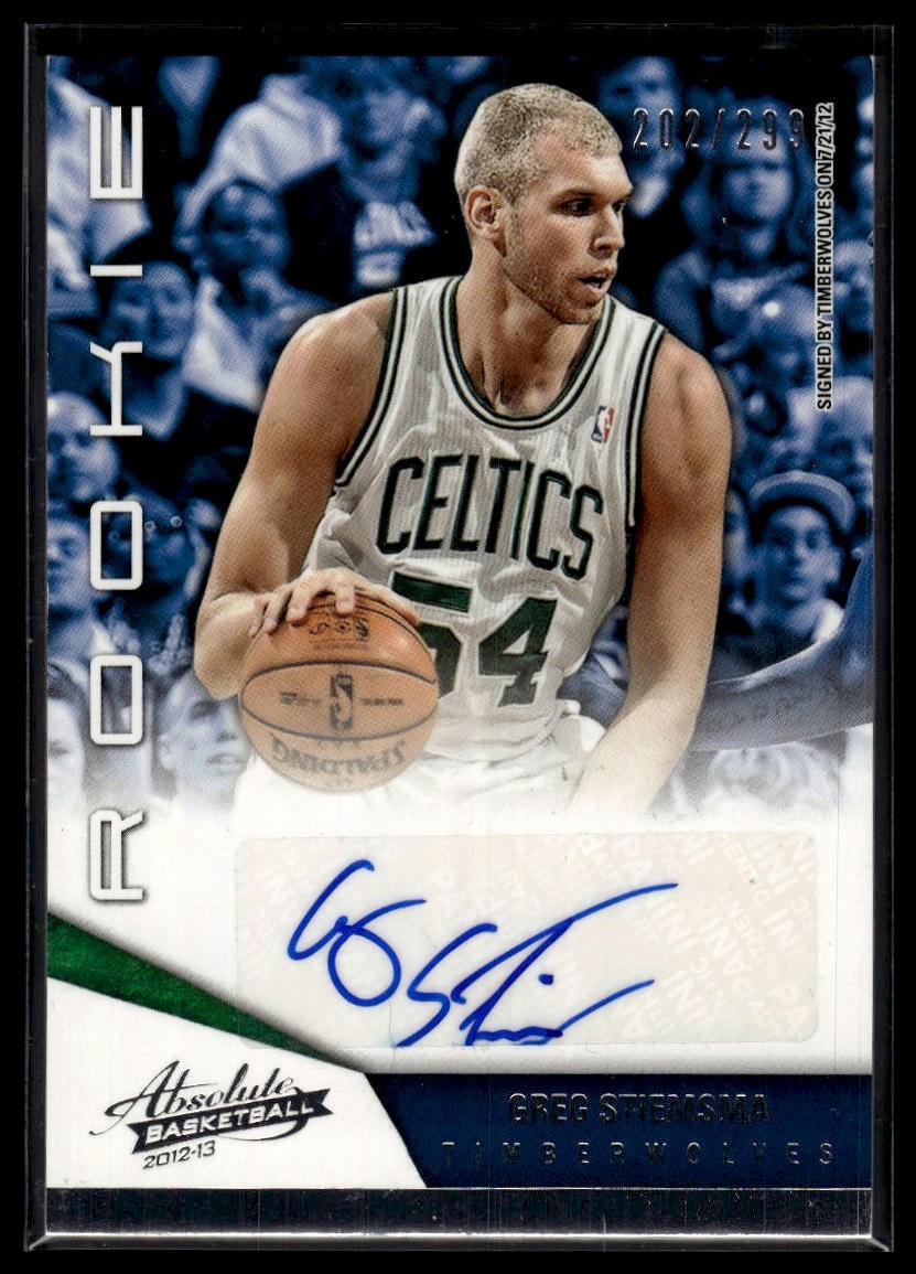 2012-13 Panini Absolute #232 Greg Stiemsma #/299 RC AU SN, RC, AU