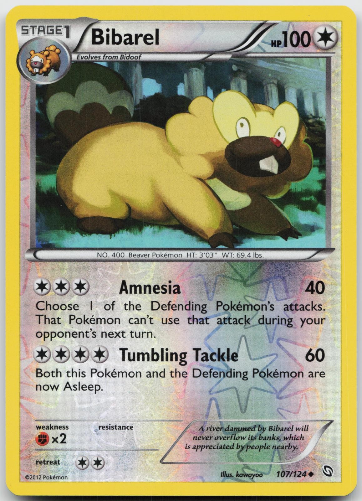 Bibarel 107/124 Uncommon Dragons Exalted Pokemon Reverse Holo Near Mint