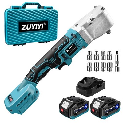 3500RMP 1/2'' Electric Ratchet Wrench 320N.m 236 Ft-lbs 2 Batteries 8 Sockets