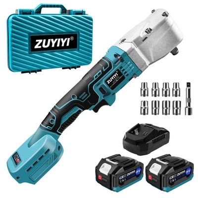 ZUYIYI 3500RMP 1/2" Electric Ratchet Wrench 320N.m 236 Ft-lbs 2 Batteries 8 Sockets