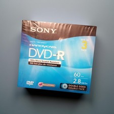 SONY HandyCam DVD-R 60 MIN 2.8 GB/GO DOUBLE SIDED DOUBLE FACE DISC New 2 PCS