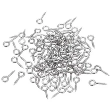 120Pcs 304 Stainless Steel 10x4mm Small Eye Screws Mini Eye Pins Silver