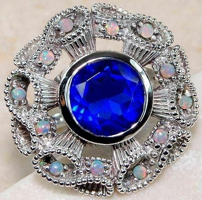 4CT Heat Treated Kyanite 925 Solid Sterling Silver Filigree Ring Sz 6 F6-4