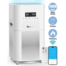 DR. J Professional AP402 HEPA 1900ft Smart WiFi Air Purifiers, White