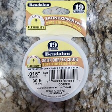 Beadalon Nylon Coated Satin Copper Color Bead Stringing Wire - 19 Strands .015"