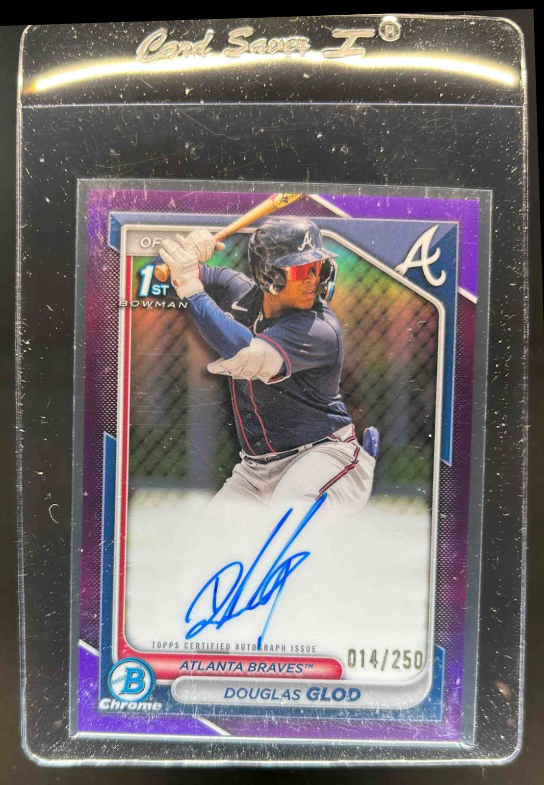 2024 Bowman Douglas Glod Chrome Auto Purple Refractor 1st #14/250