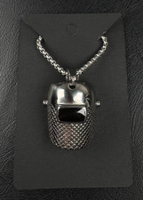 Welder Helmet Stainless Steel Pendant with Titanium Chain NEW