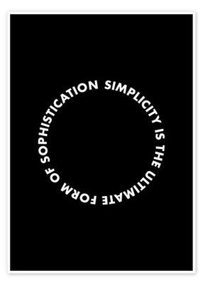 Poster Simplicity is the ultimate form of sophisticat... - THE USUAL DESIGNERS