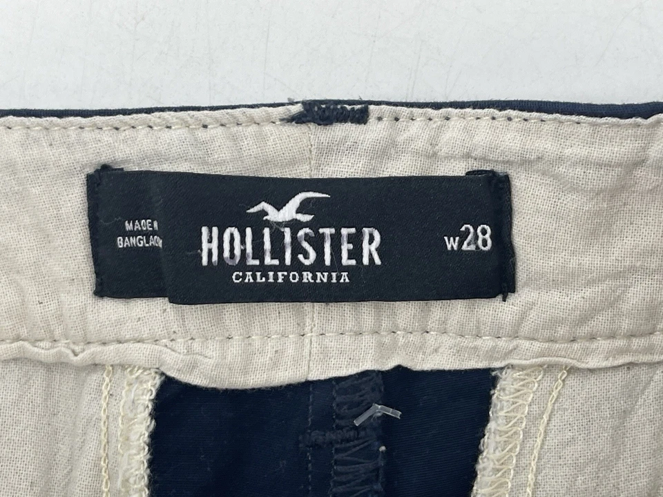 Pantalones Cortos Chinos Hollister Beach Prep Para Hombre Talla 28 Azul Marino Oscuro 7” Entrepierna Envío Rápido Foto 3 de 4